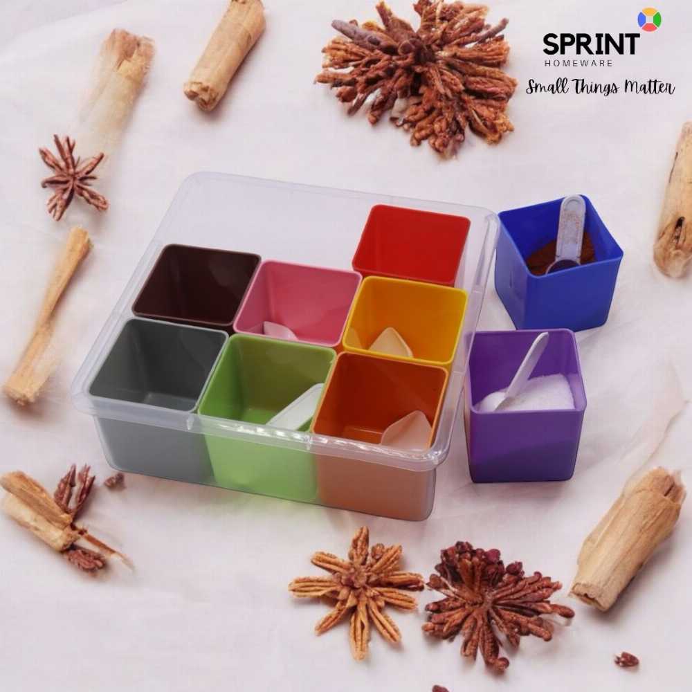 9-in-1 Multi-Colour Masala Box – Large Spice Organizer for Kitchen